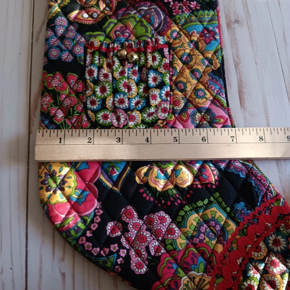 Vera Bradley Christmas Stocking Quilted Whimsical Dark Floral - Picture 5 of 6